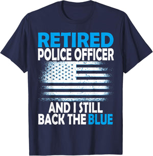 I still back the blue, Retired police officer T-Shirt - T-Shirt | Navy