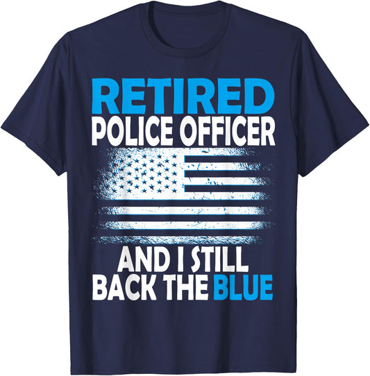 I still back the blue, Retired police officer T-Shirt - T-Shirt | Navy