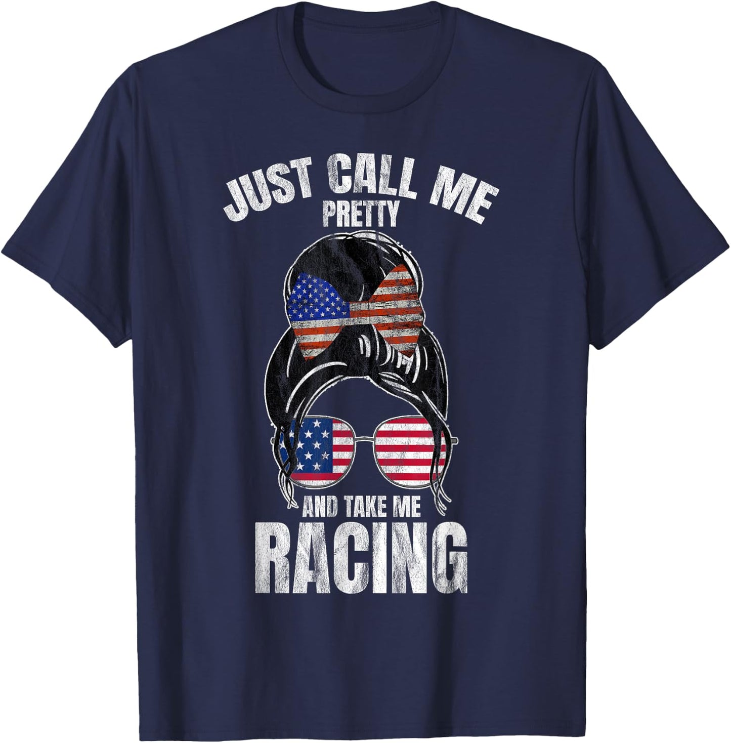 Just Call Me Pretty Race Girl And Take Me Racing T-Shirt - T-Shirt | Navy