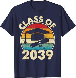 Class Of 2039 Pre-K Graduate Preschool Boys Girls Graduation T-Shirt - T-Shirt | Navy