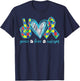 Autism Puzzle Piece Peace Love Autism Awareness T-Shirt - T-Shirt | Navy