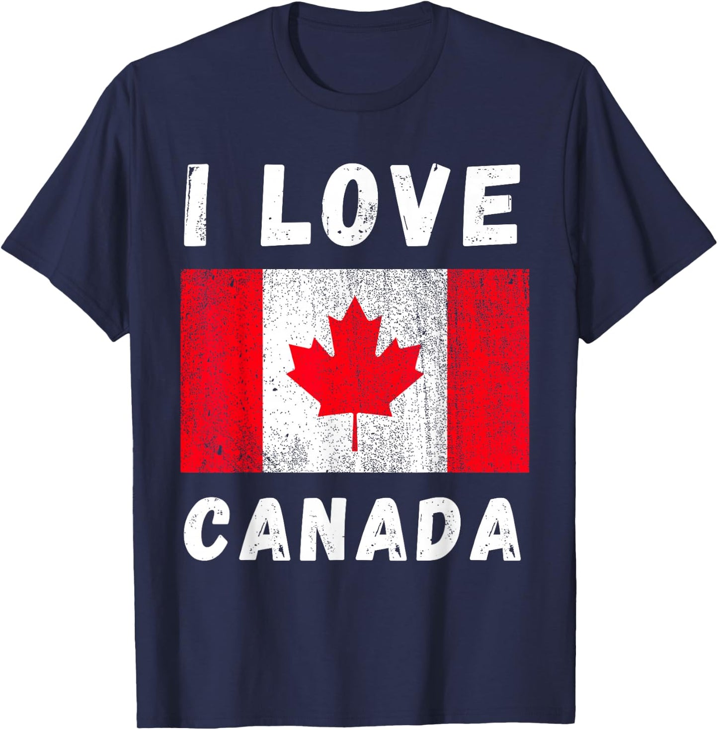 I Love Canada Heart Canadian Family Travel Souvenir T-Shirt - T-Shirt | Navy