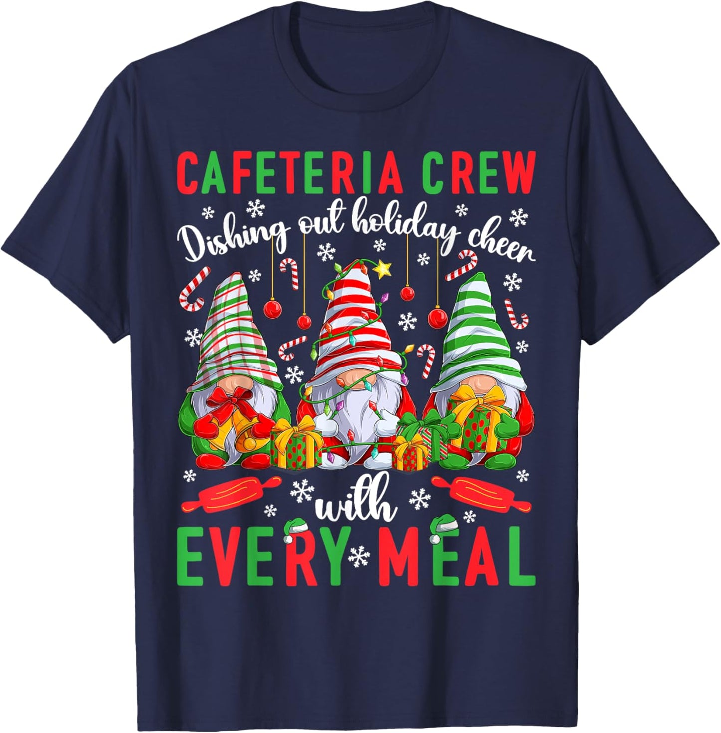 Cafeteria Crew Christmas Lunch Lady Squad Xmas Party T-Shirt - T-Shirt | Navy