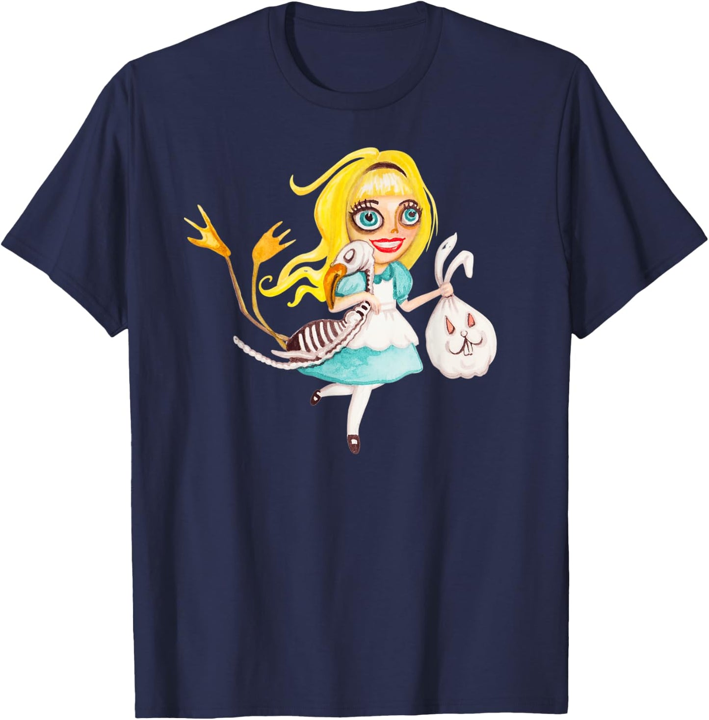 Yellow Hair Girl - Halloween Trick or Treat Design T-Shirt - T-Shirt | Navy