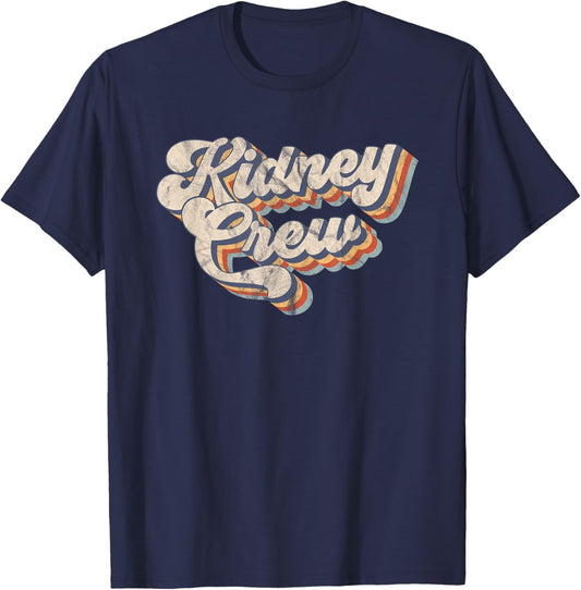 Vintage Retro Kidney Crew Nephrology Nurse Men T-Shirt - T-Shirt | Navy