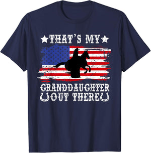 My Granddaughter Barrel Racing Grandma Of A Barrel Racer T-Shirt - T-Shirt | Navy