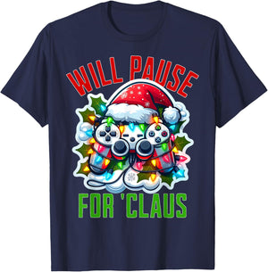 Funny Gamer Christmas Boys Teens Gaming Xmas Kids Video Game T-Shirt - T-Shirt | Navy