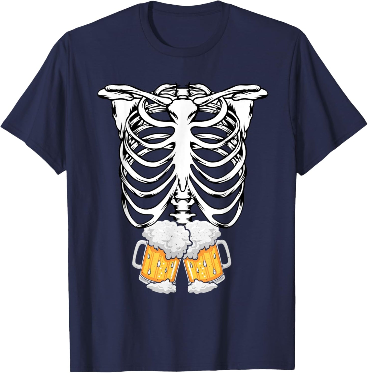 Skeleton Pregnancy Belly Of Beer X-ray Halloween Costume T-Shirt - T-Shirt | Navy