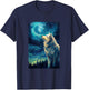 Wolf Wolves - Van Gogh Style - Starry Night T-Shirt - T-Shirt | Navy