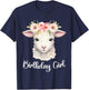 Lamb, Sheep with Flowers for the Birthday Girl T-Shirt - T-Shirt | Navy