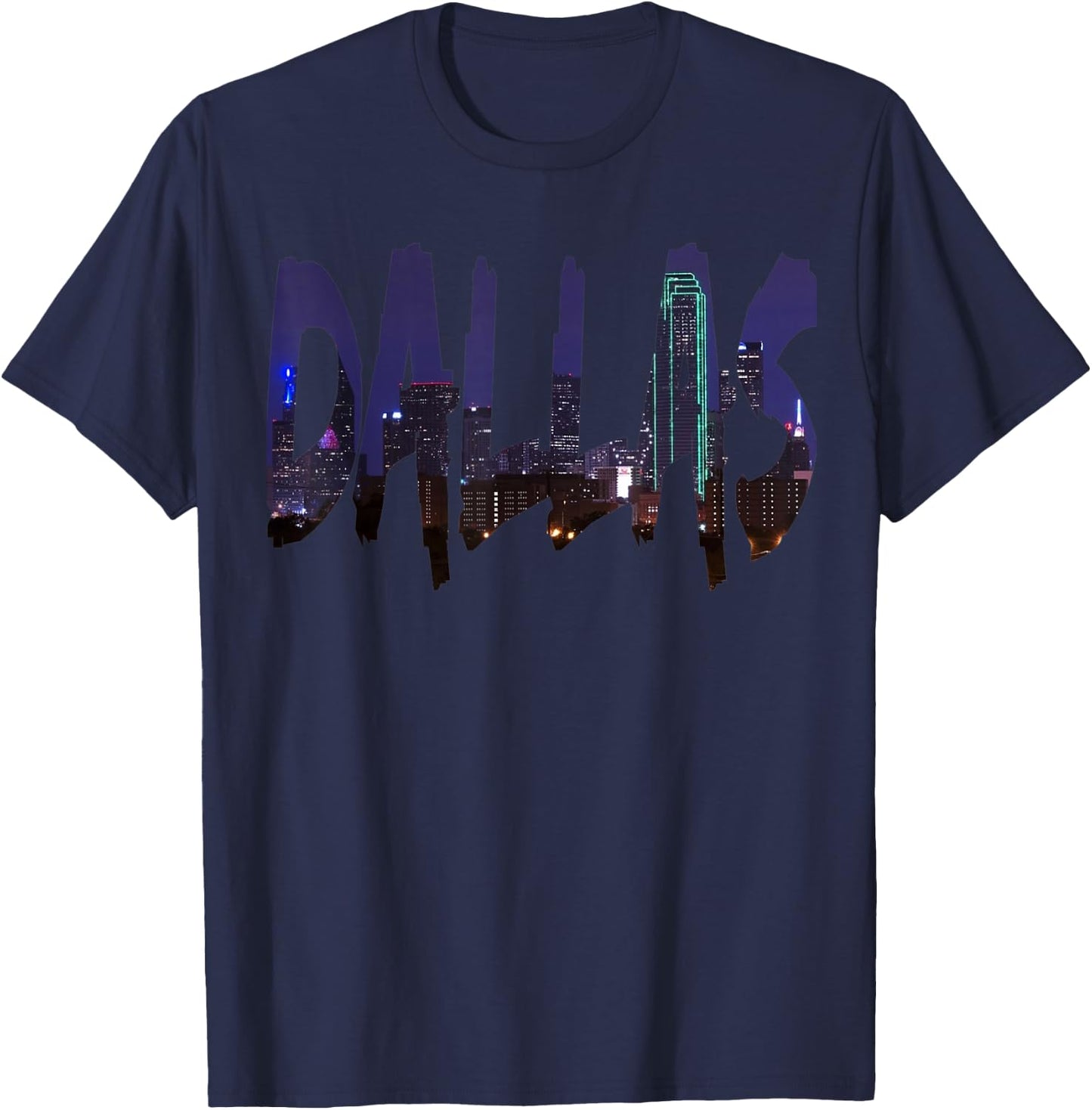 DALLAS Texas Skyline Photo Photograph T-Shirt - T-Shirt | Navy