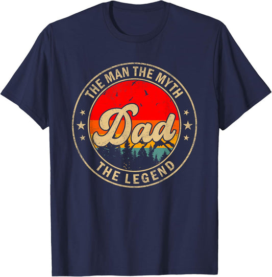 Dad the Man the Myth the Legend Father's Day for Grandpa T-Shirt - T-Shirt | Navy