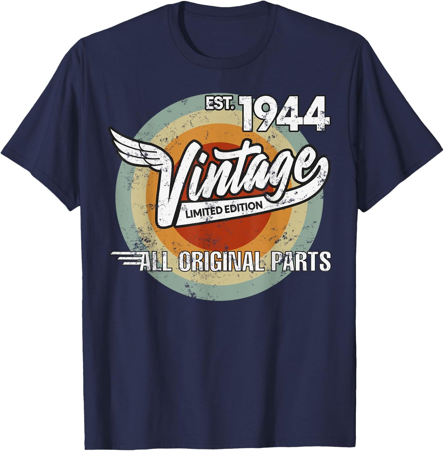 1944 Born Made in 1944 Vintage Biker Birthday Gifts T-Shirt - T-Shirt | Navy