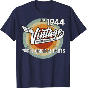 1944 Born Made in 1944 Vintage Biker Birthday Gifts T-Shirt - T-Shirt | Navy