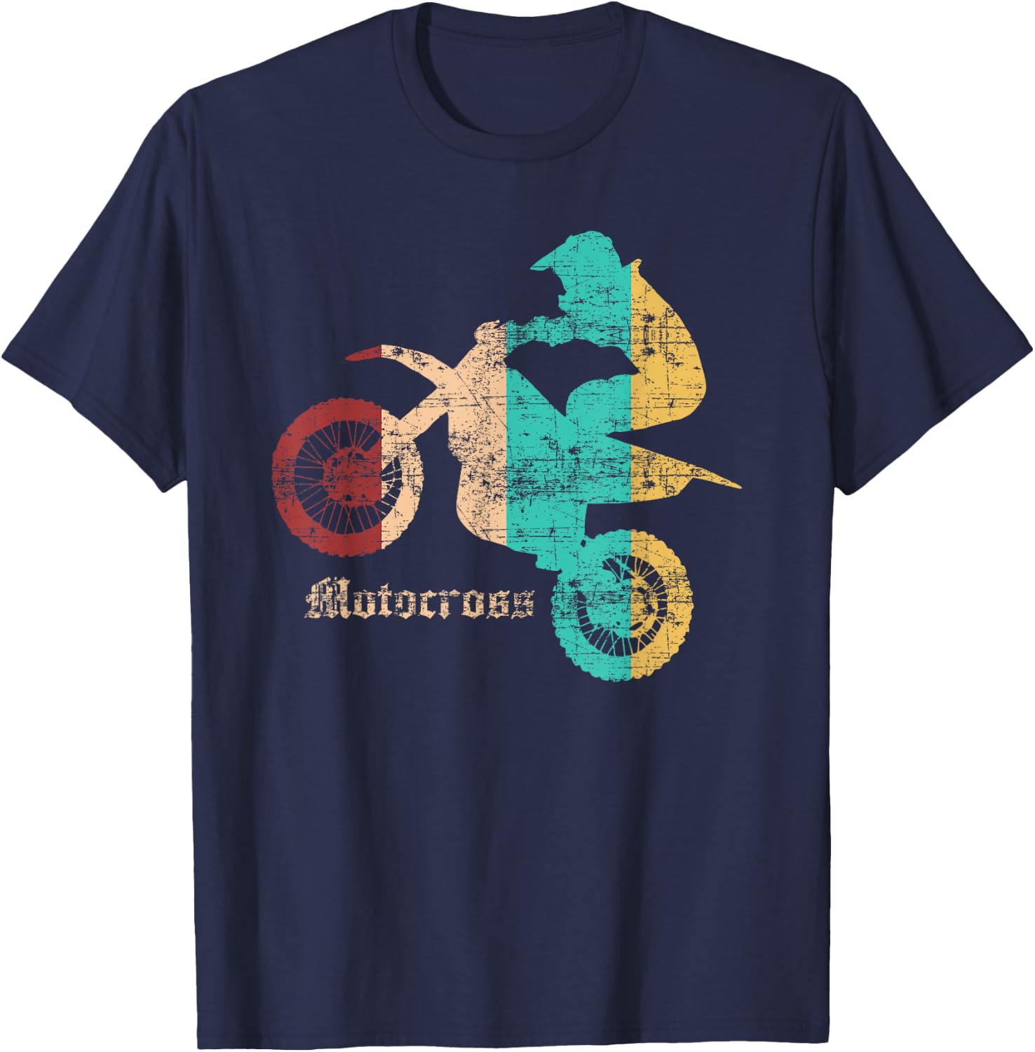 Retro Off Road Motorcycle Motocross Enduro Gift T-Shirt - T-Shirt | Navy