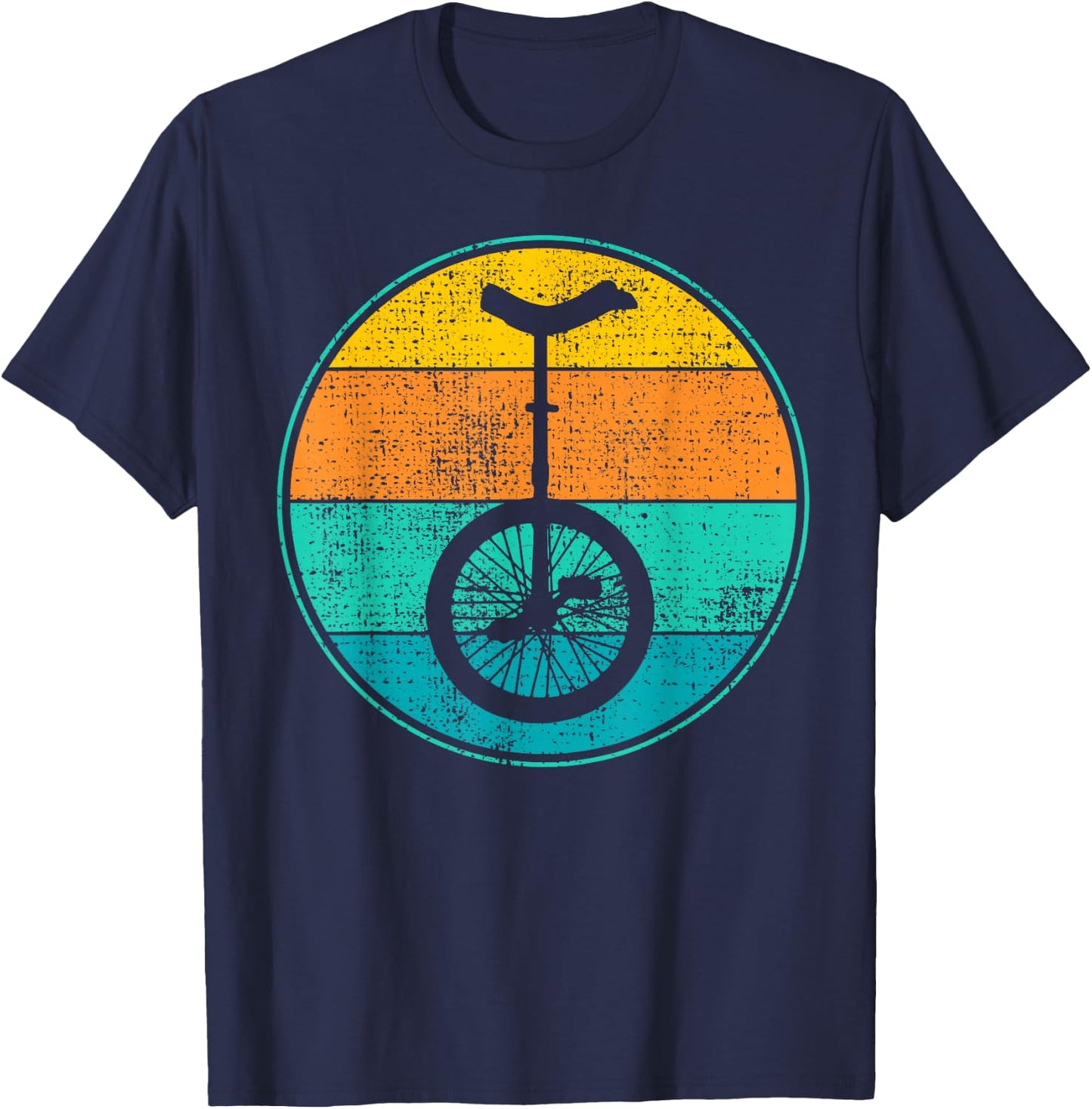 Unicycle Vintage Retro 70s Graphic Design Gift T-Shirt - T-Shirt | Navy