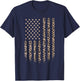 Leopard American flag Leopard Print 4th of july Animal Lover Kids Men T-Shirt - T-Shirt | Navy