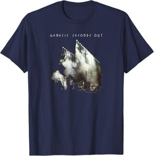 Genesis Rock Music Band Seconds Out T-Shirt - T-Shirt | Navy