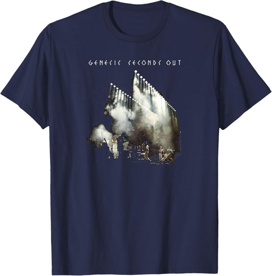 Genesis Rock Music Band Seconds Out T-Shirt - T-Shirt | Navy