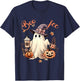 Boo Jee Ghost Drinking Coffee Coquette Bow Halloween Women T-Shirt - T-Shirt | Navy