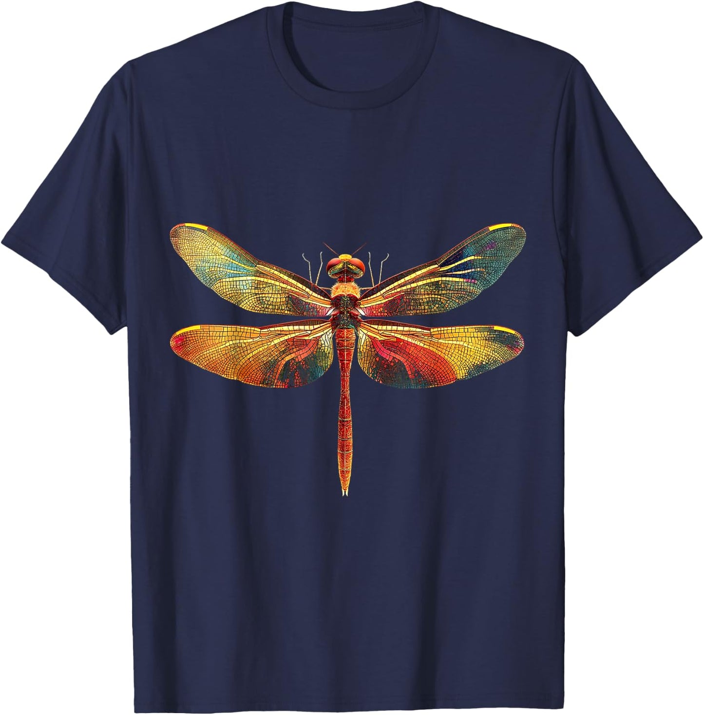 Dragonfly Animal Motif Artwork Dragonfly T-Shirt - T-Shirt | Navy