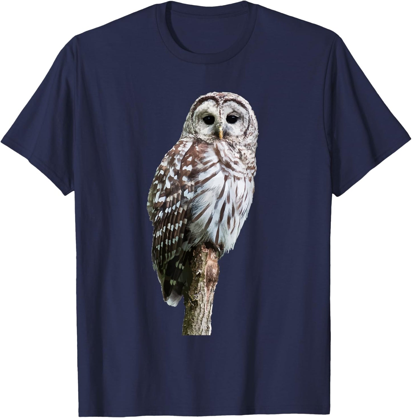Barred Owl Bird | Birder Birding | Cute Owl Gift T-Shirt - T-Shirt | Navy