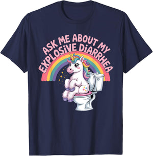 Fragen Sie mich nach meinem explosiven Durchfall T-Shirt - T-Shirt | Navy