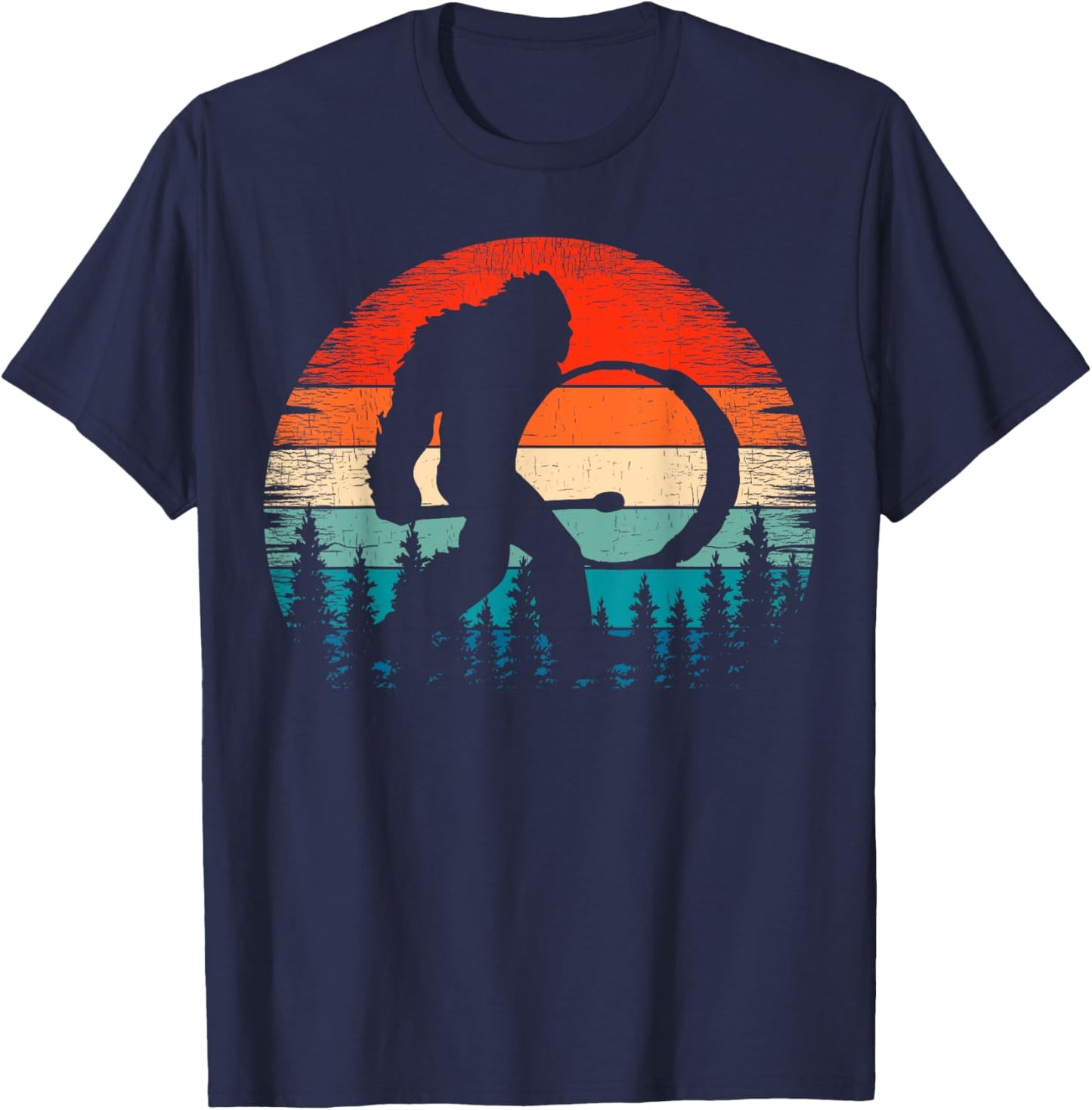Bigfoot Drum Player Marching Band Sasquatch Bass Drummer T-Shirt - T-Shirt | Navy