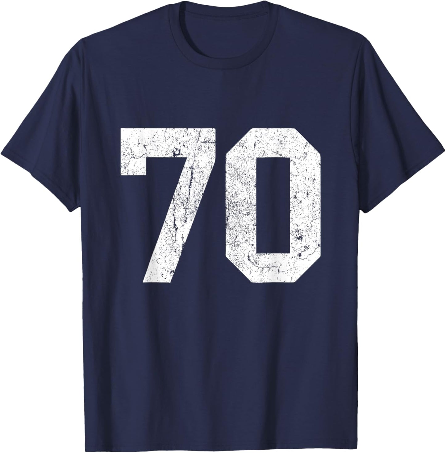 Jersey Uniform Number #70 Athletic Style Sports Graphic T-Shirt - T-Shirt | Navy