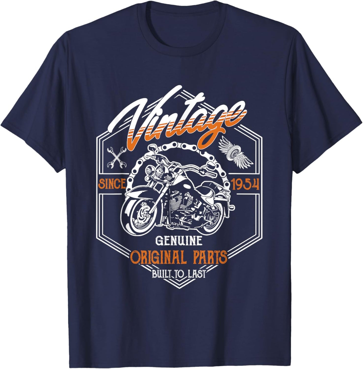 Birthday 1954 Gift Vintage Classic Motorcycle 71 Years T-Shirt - T-Shirt | Navy