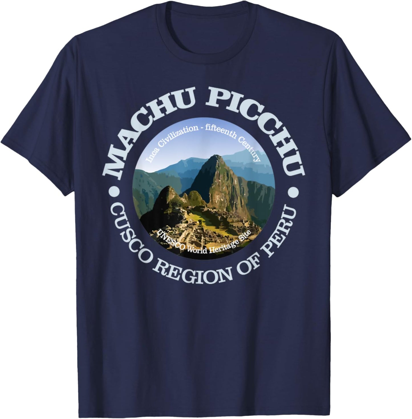 Machu Picchu Funny Macchu Picchu, Peru Mountains Hiking T-Shirt - T-Shirt | Navy