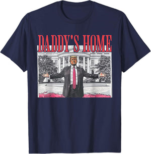 Trump Daddy's Home Trump Pink T-Shirt - T-Shirt | Navy