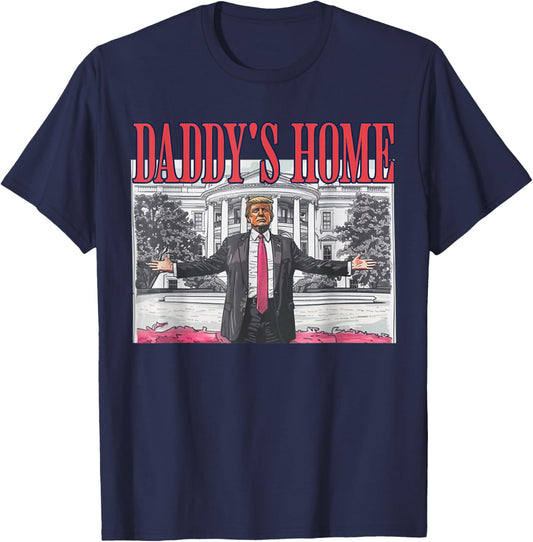 Trump Daddy's Home Trump Pink T-Shirt - T-Shirt | Navy