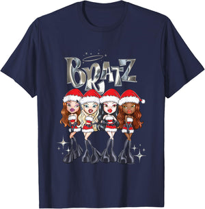 Bratz Christmas Santa's Helpers Outfits Group Shot T-Shirt - T-Shirt | Navy