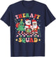 Christmas Therapy Squad SLP OT PT Therapy Team Santa Snow T-Shirt - T-Shirt | Navy