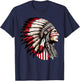 Native American Indian, Headdress Chief Ancestors Native T-Shirt - T-Shirt | Navy