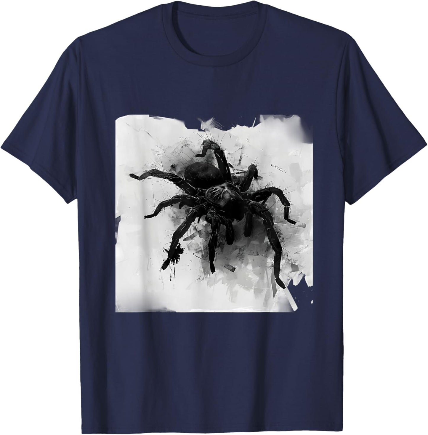 Tarantula Spider Drawing Animal Print Nature Wildlife T-Shirt - T-Shirt | Navy