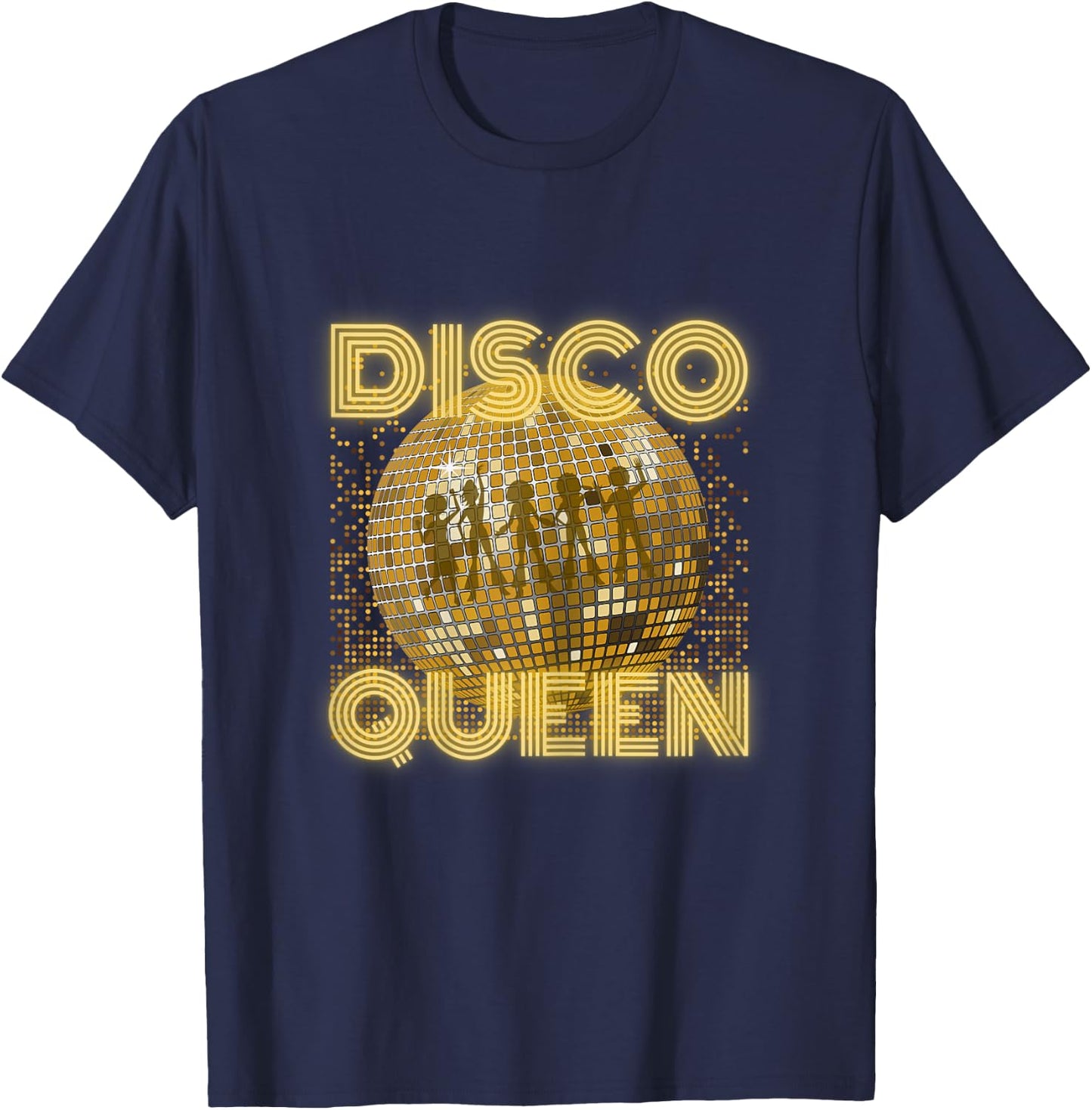 Disco Queen - 70's Disco Vintage Retro Seventies Costume T-Shirt - T-Shirt | Navy