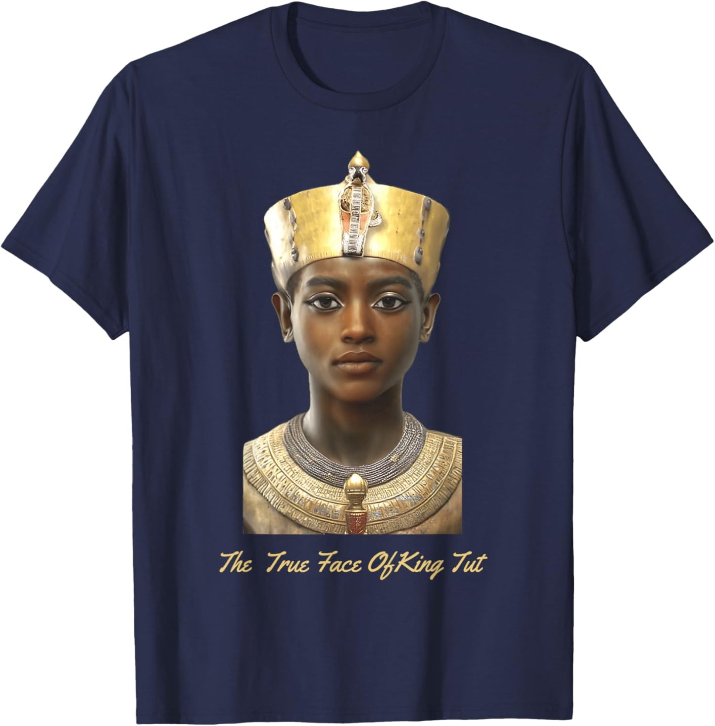 The True Face of King Tut | Ancient Kemet King Tut T-Shirt - T-Shirt | Navy