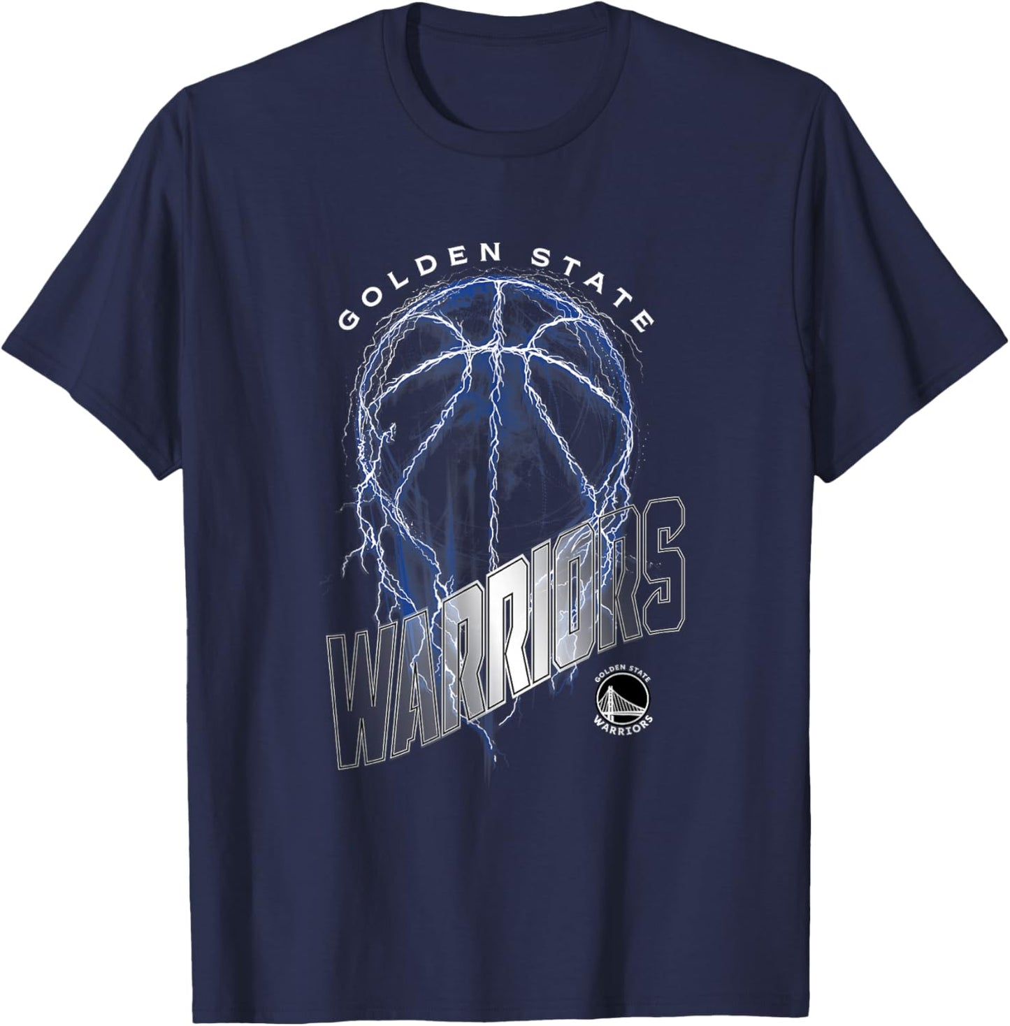 NBA Golden State Warriors Lightning Bolt Basketball Logo T-Shirt - T-Shirt | Navy