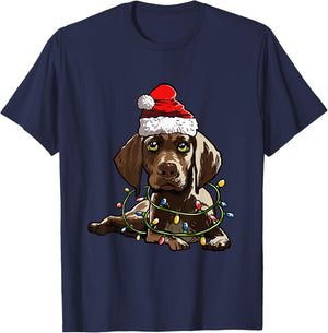 German Shorthair Christmas Gift X-Mas Costume Dogs T-Shirt - T-Shirt | Navy