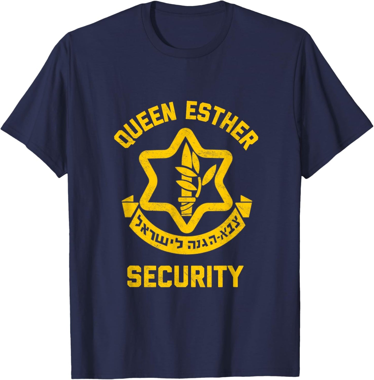 Queen Esther Security Funny Purim Costume IDF Tzahal Israel T-Shirt - T-Shirt | Navy