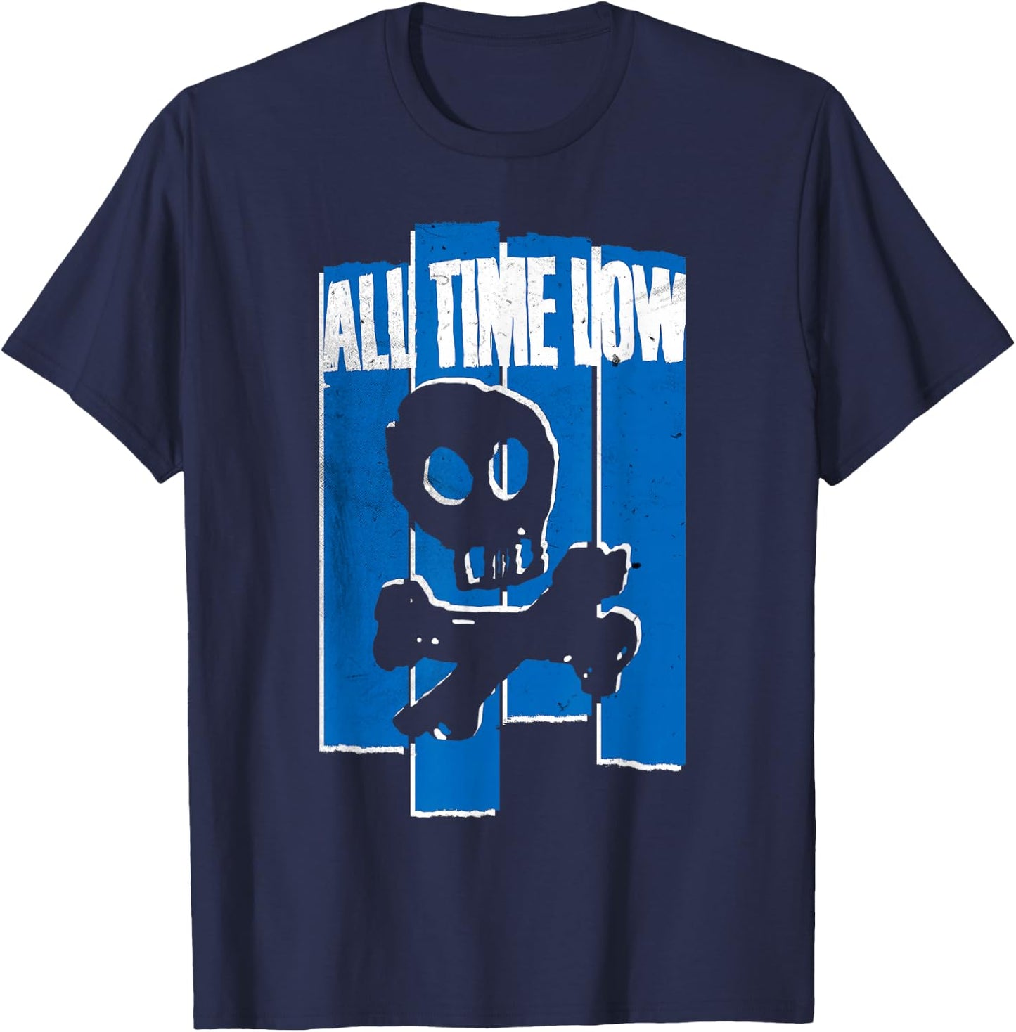 All Time Low Skully Lines - Women's Classic Fit Black Solid - Small T-Shirt - T-Shirt | Navy