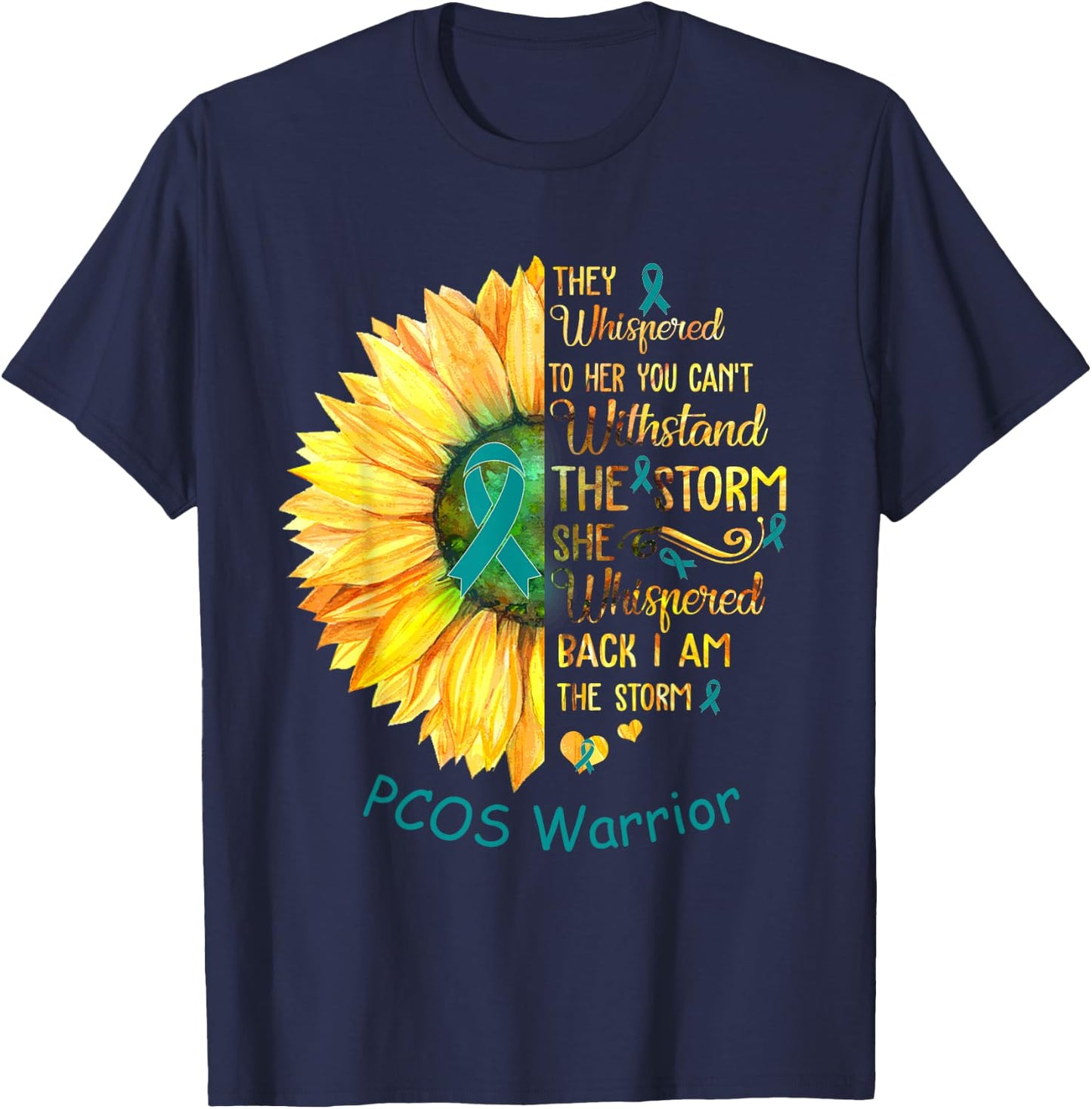 I am the Storm PCOS Warrior T-Shirt - T-Shirt | Navy