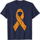 Orange Ribbon Vintage Leukemia Awareness Cancer Patient Gift T-Shirt - T-Shirt | Navy