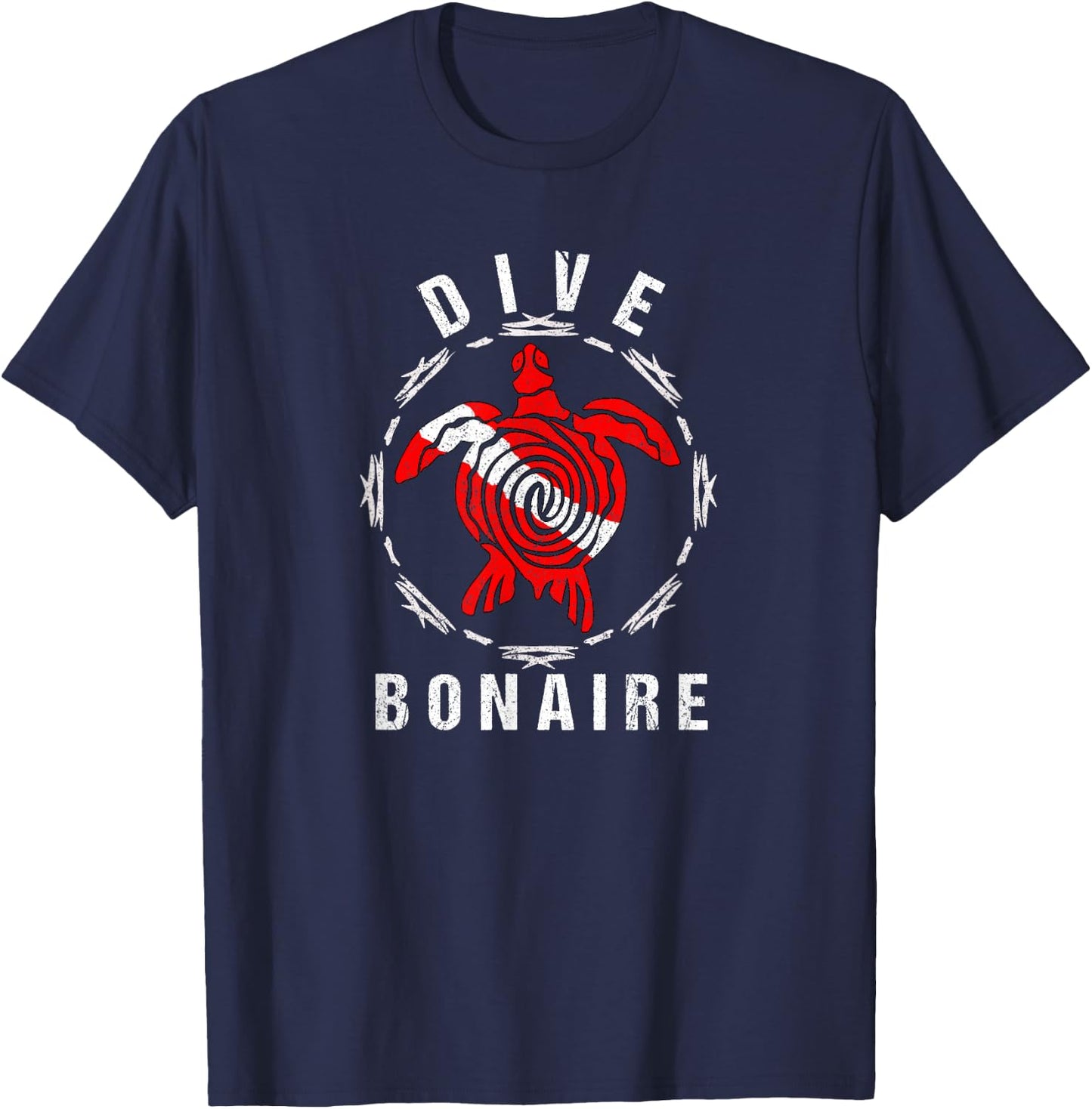 Dive Bonaire Vintage Tribal Turtle Gift T-Shirt - T-Shirt | Navy