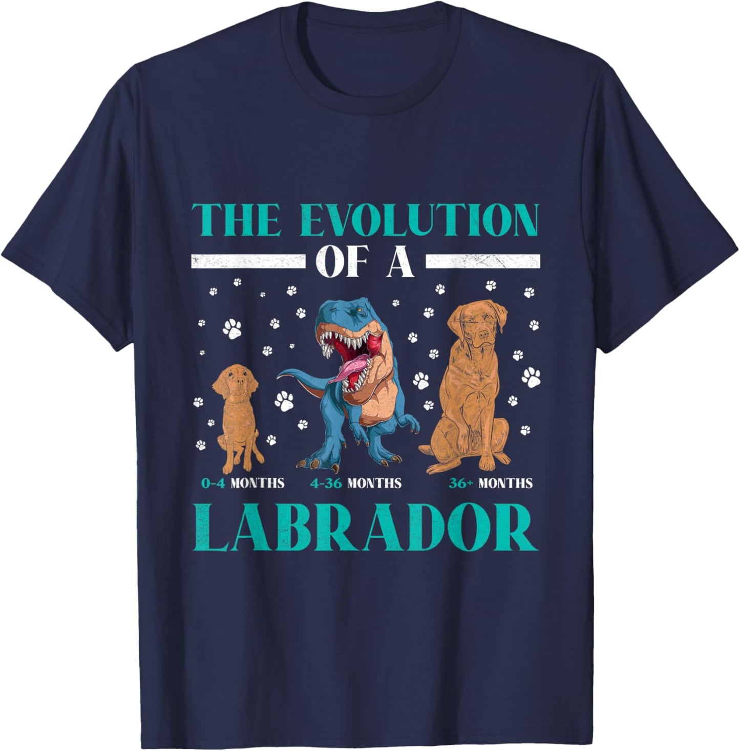 EVOLUTION OF A LABRADOR RETRIEVER Owner Labradors T-Shirt - T-Shirt | Navy