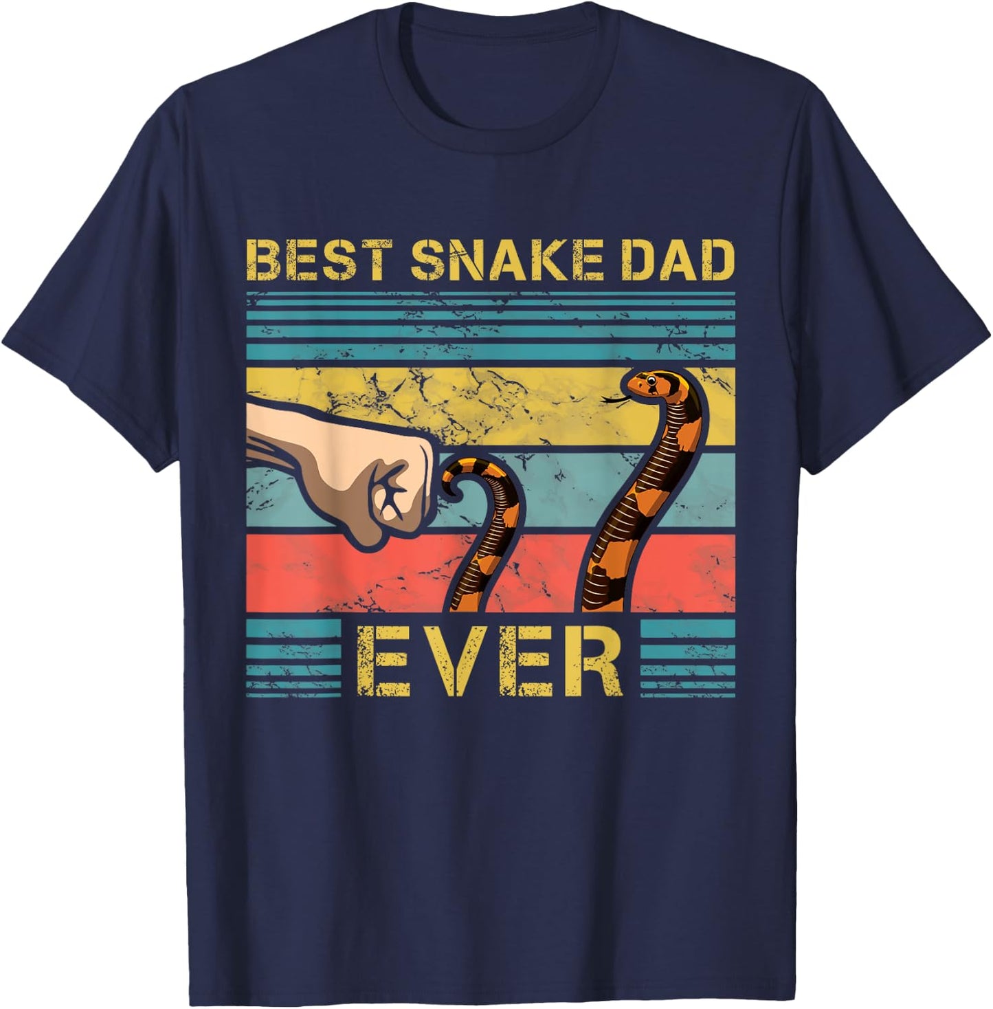 World's Best Snake Dad Funny Snake Enthusiast Father T-Shirt - T-Shirt | Navy