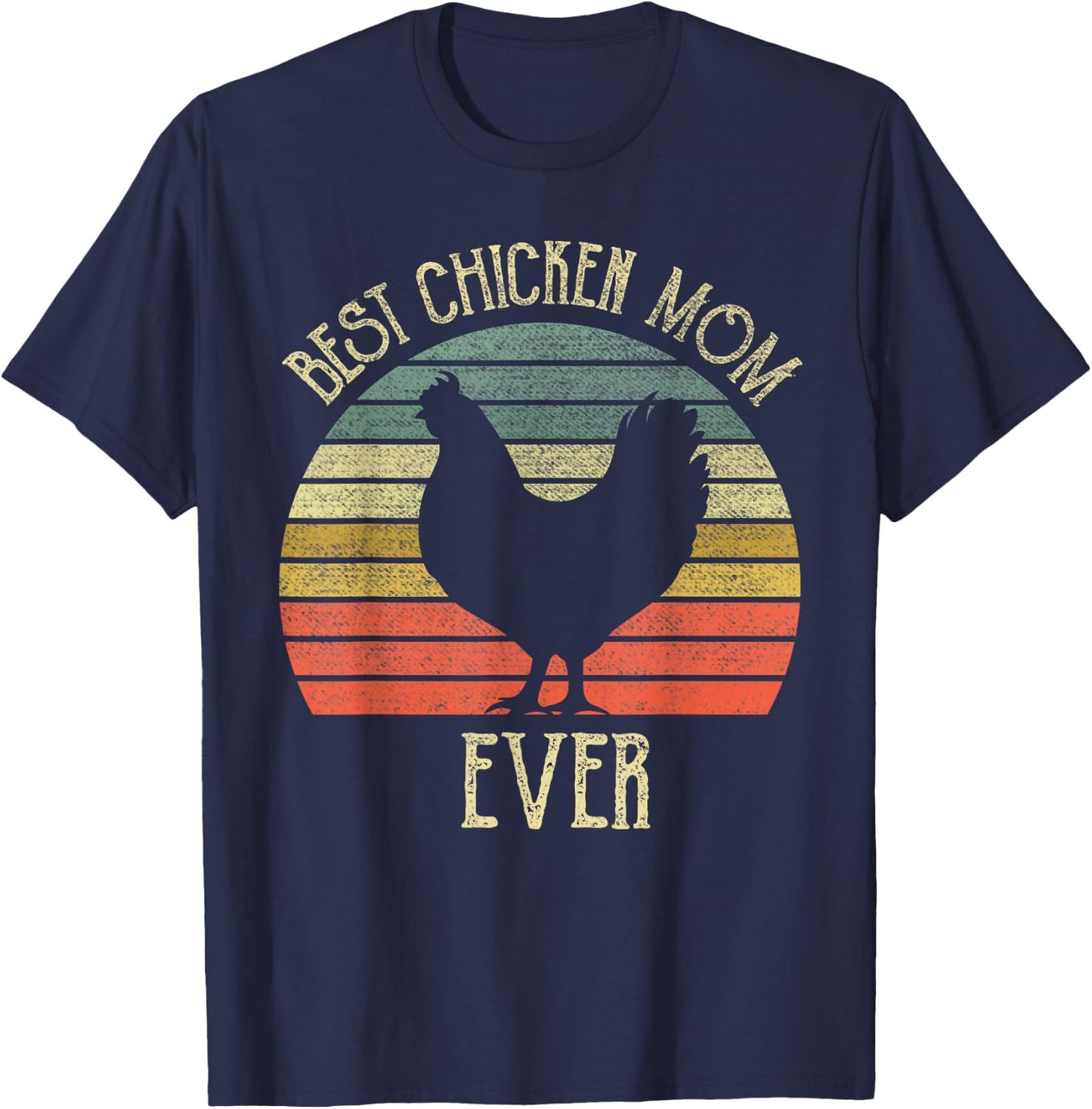 Vintage Best Chicken Mom ever chicken lovers mother's day T-Shirt - T-Shirt | Navy
