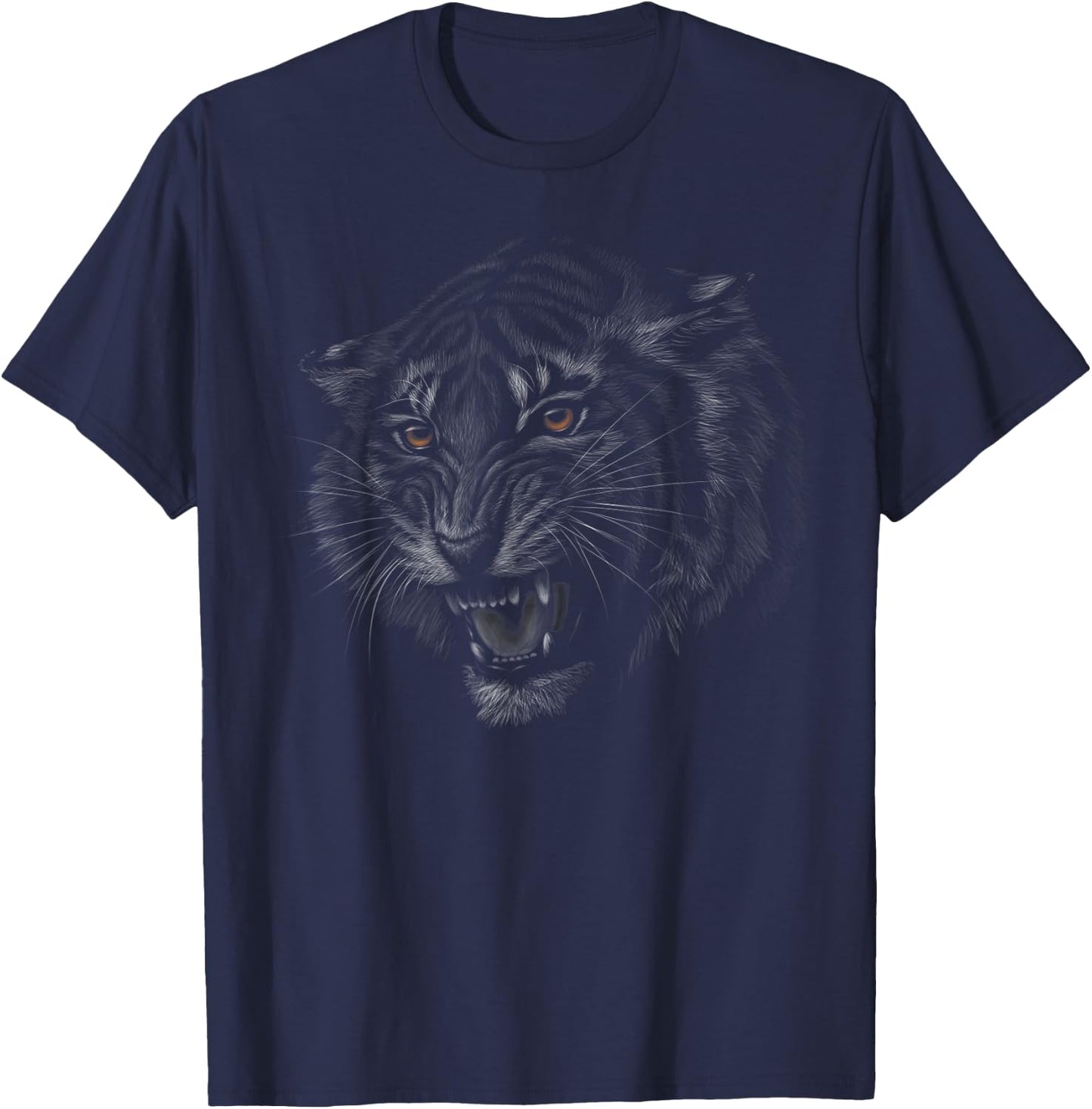 Tiger Head Black Art for Lovers of Tigers and Big Cats T-Shirt - T-Shirt | Navy